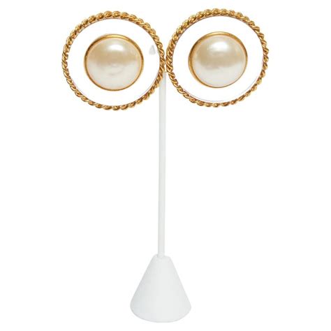 orecchini chanel clip|Chanel Large Pearl/Clear Lucite Earrings .